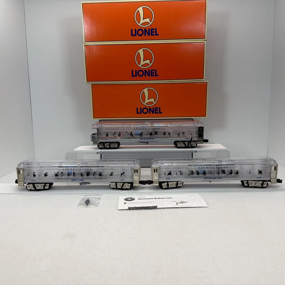 Lionel 6-29086 Lionel Lines Clear Madison Juego de 3 vagones de pasajeros calibre O Nuevo Foto 2 de 4