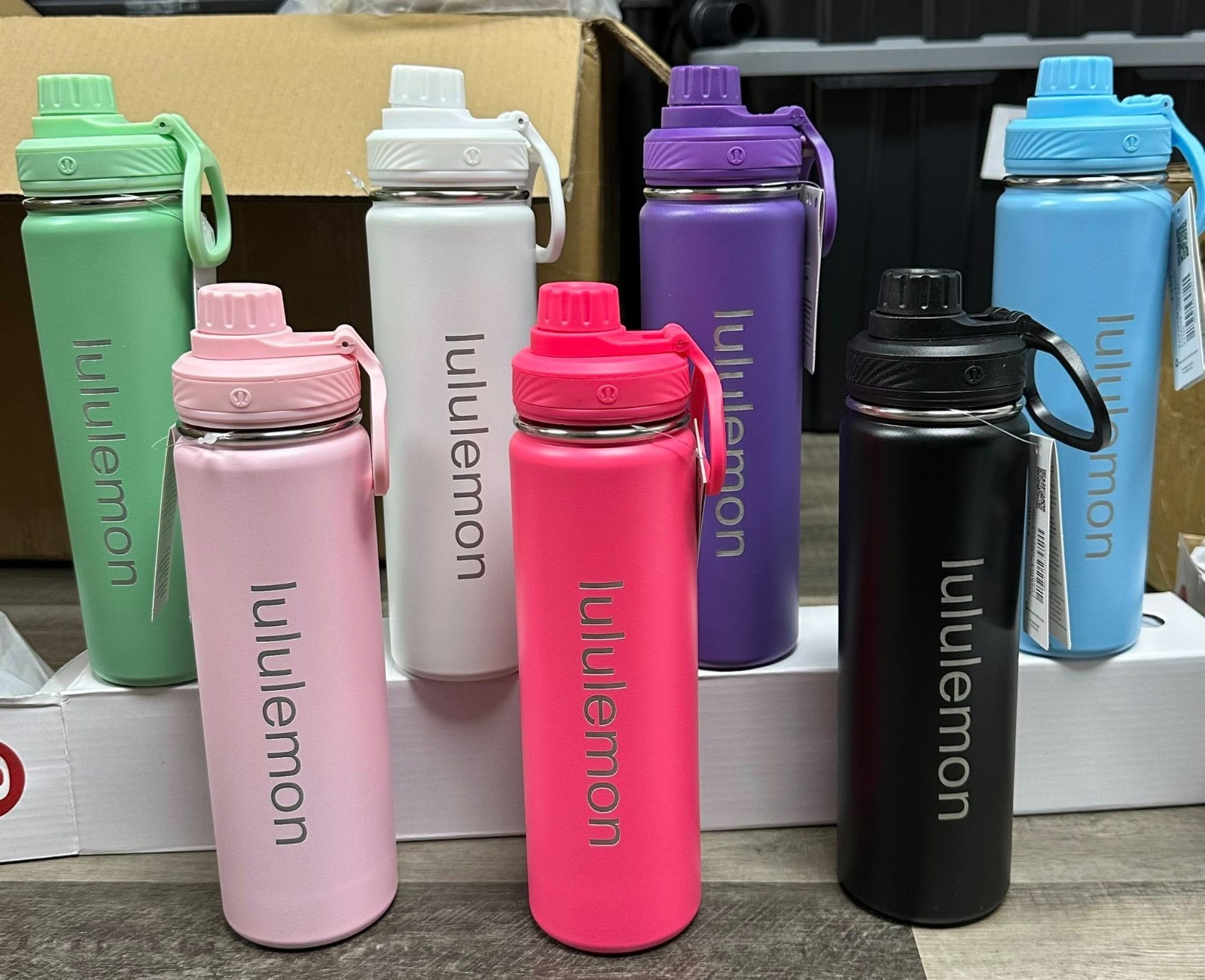 Lululemon Back To Life Sport Water Bottle Stainless Insulated 24 oz Lid Gift NEW