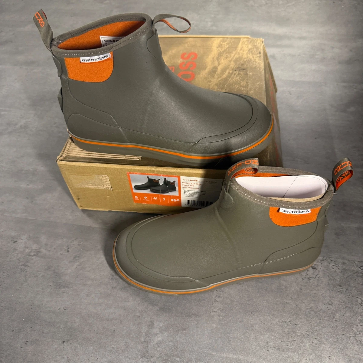 Grundens Deck-Boss Ankle Boot Men 8 Womens 9 Brindle Brown Orange Waterproof Grundens-Deck-Boss-Boots_1.jpg  main image 3