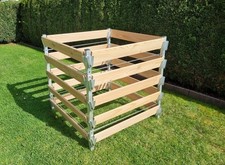 Alu Holz Komposter 90 x 90 x 100 Kompostbehälter Gartenkomposter Aluminium