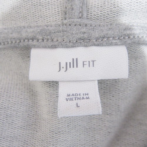 J Jill FIT size L Elevate Terry Crossover Hoodie Gray - Bild 4 von 6