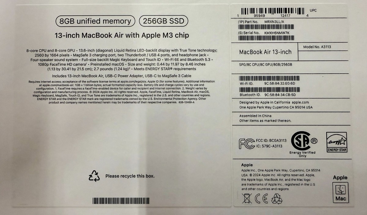 Apple - MacBookAir 箱あり NEW SEALED 2025 Apple MacBook Air 15