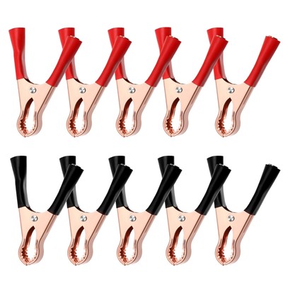 10 Pcs Metal Alligator Clips 50A Insulated Alligator Clips Heavy Duty Alligat...