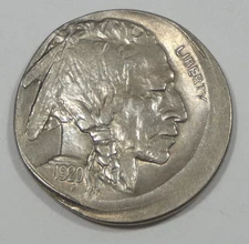 ERROR 1920 Buffalo Nickel ALMOST UNCIRCULATED ~ Struck Off Center