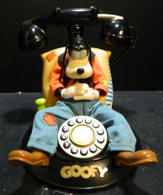 グーフィー　テレフォン Vintage Telemania Disney Goofy Animated Talking Landline Telephone