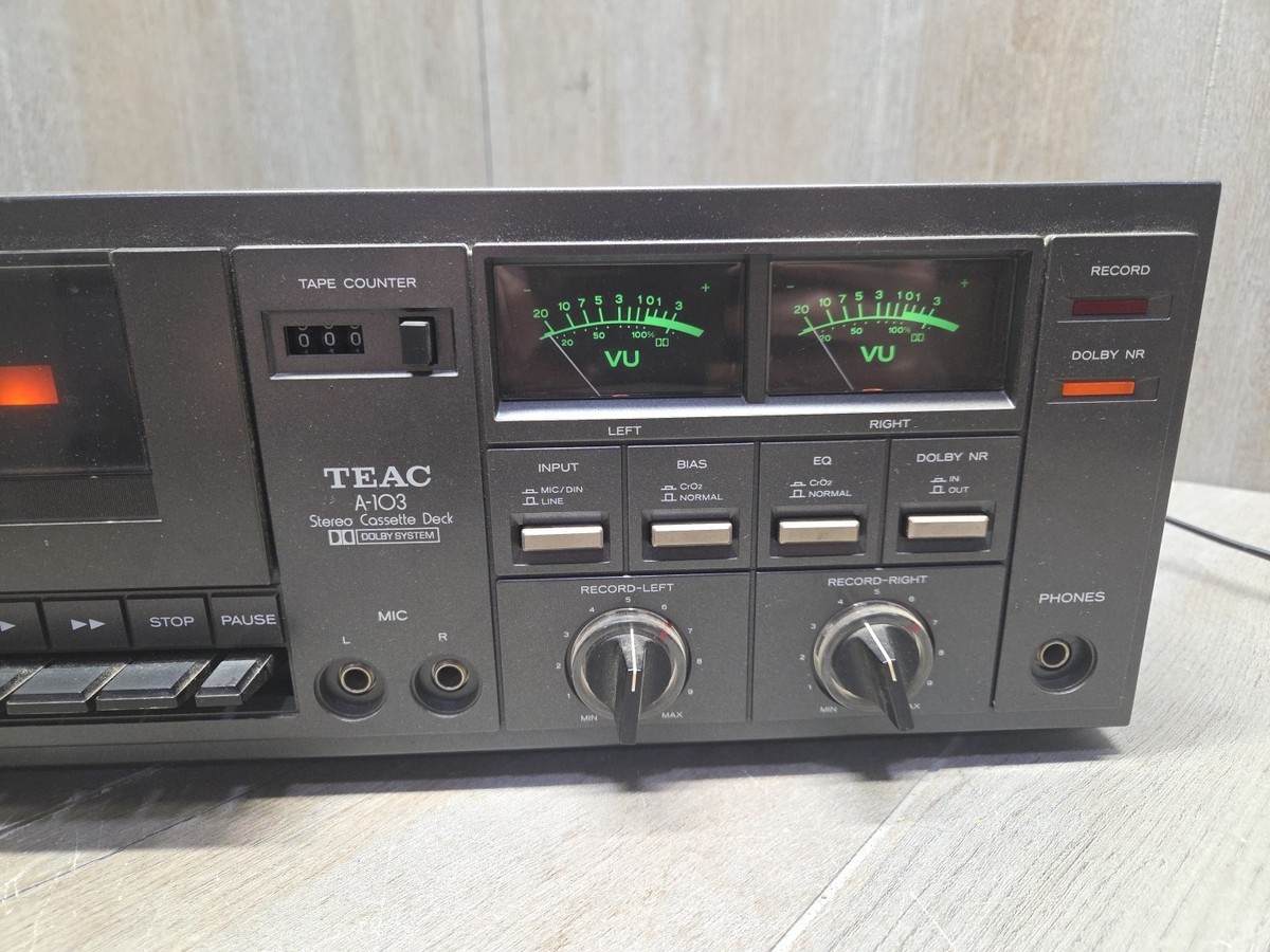 Vintage TEAC A-103 Stereo Cassette Deck W/ Original Box Turns On