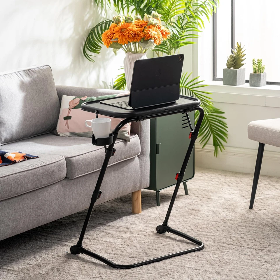 Scrivania Pieghevole Tavolino Da Letto Altezza Regolabile Tavolo Da Caffè Senza  - Immagine 2 di 4