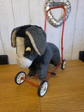 Vintage Collectable 1960s Nylena Push along walker Toy. Cute Donkey