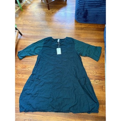 *Blue Fish blue organic linen cotton dress women's size 1