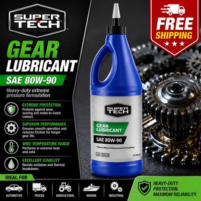Super Tech Gear Lubricant SAE 80W-90, 1 Quart High-Performance Gear Oil