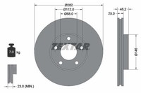 2X Textar Bremsscheibe 92083603 FüR VW