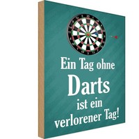 Holzschild 18X12 Cm Tag Ohne Darts Verlorener Sport Hobby Deko Geschenk Holz Sch