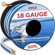 50Ft 18 Gauge Speaker Wire - Waterproof Marine Grade Cable in Spool for Co