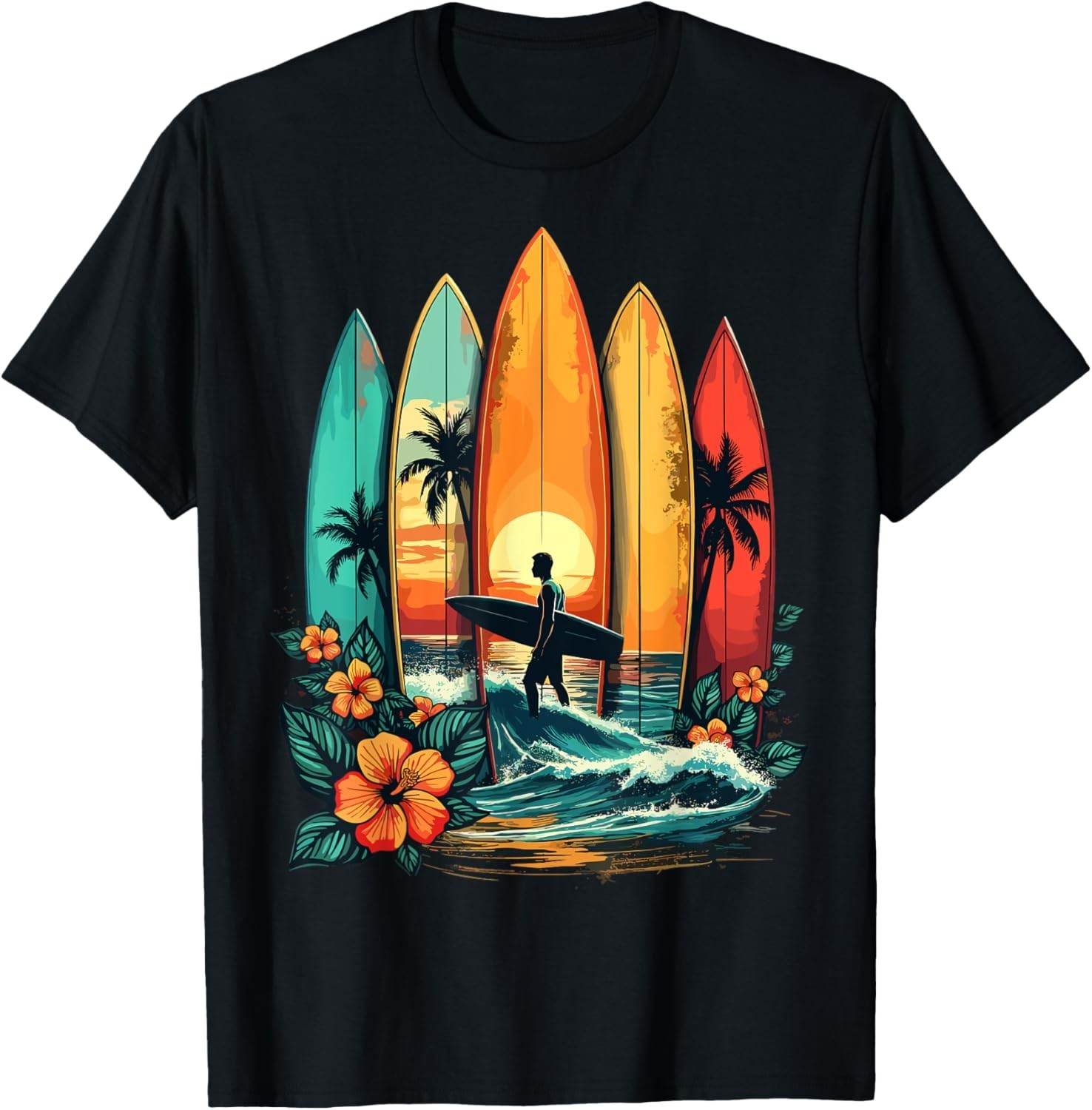 Surfboarder Hawaii Wave Surfing Beach Surfer Gift Unisex T-Shirt