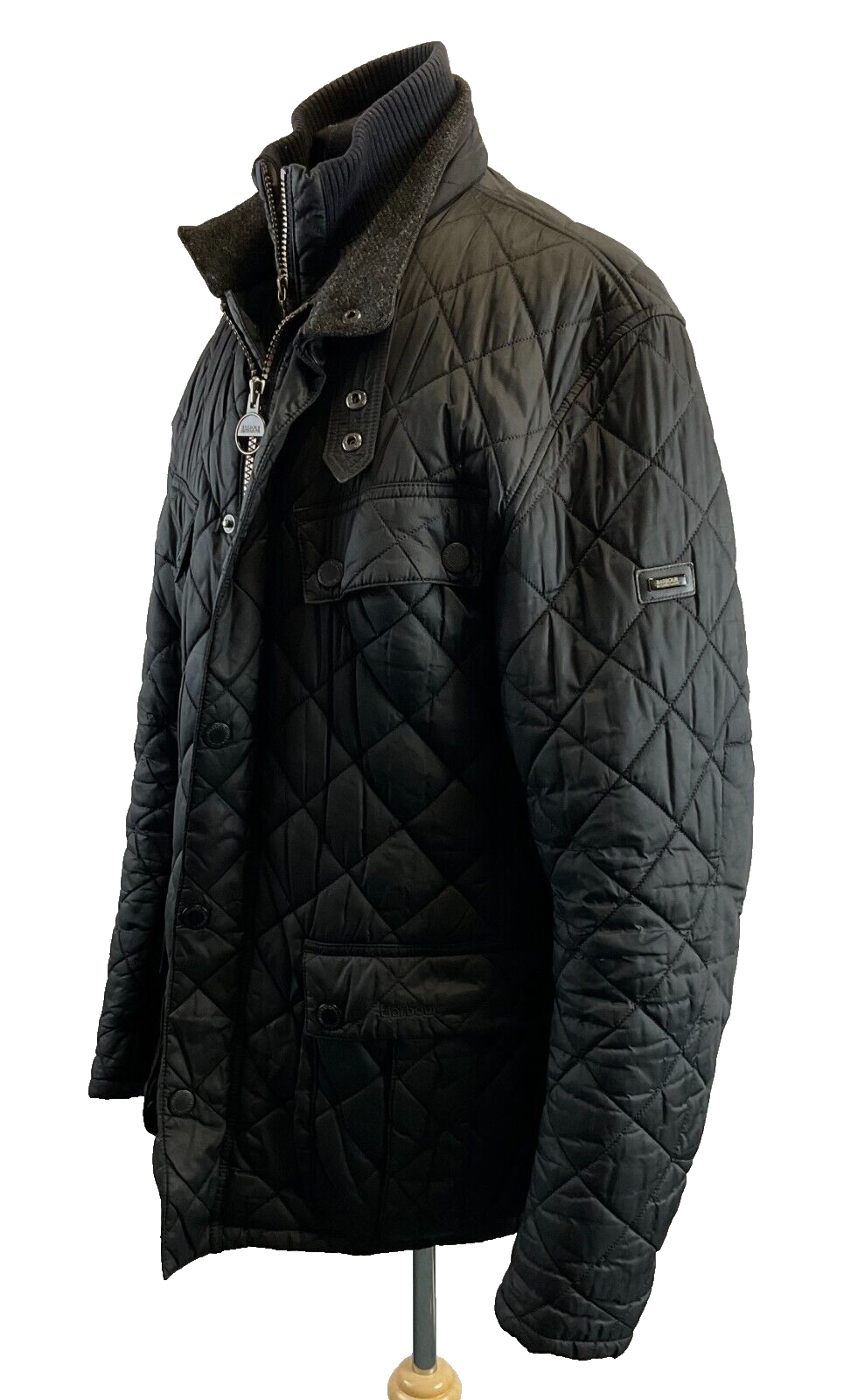 Barbour International Windshield men's quilted black jacket large H1
