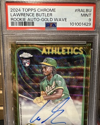2024 TOPPS CHROME Lawrence Butler RC Gold Wave Refractor AUTO #4 