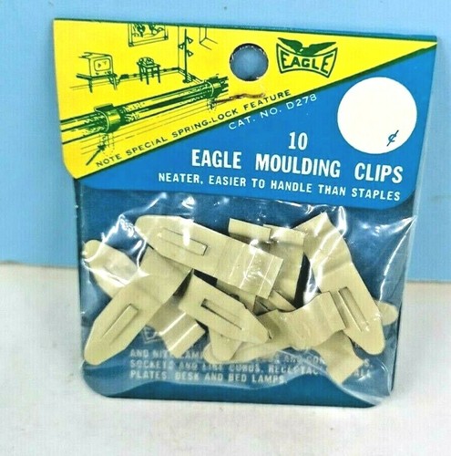 20-PK Electrical Wire MOULDING CLIPS IVORY Eagle Easy Quick Safe NEW ...