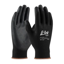 G-Tek GP Polyurethane Coated Knit Nylon Work Gloves, Black 3 Pair LG PIP 33-B125