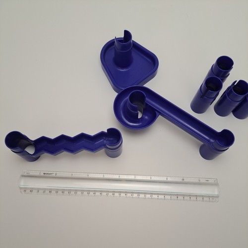 Discovery Toys Super Marbleworks Marble Run Zig Zag Blue Replacement 7 Part Lot - Picture 5 of 6