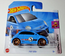 Fiat 500e bleu Hot Wheels 3 inches 1/64