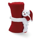 Christmas Blanket teddy bear holder HUGGING Plush Toy STOCKING FILLER red fleece