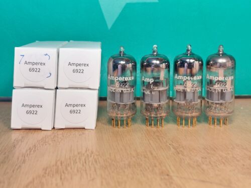Quad of Amperex PQ 6922 E88CC D-getter 1960 Vacuum Tubes - 11% matched #EC5-6