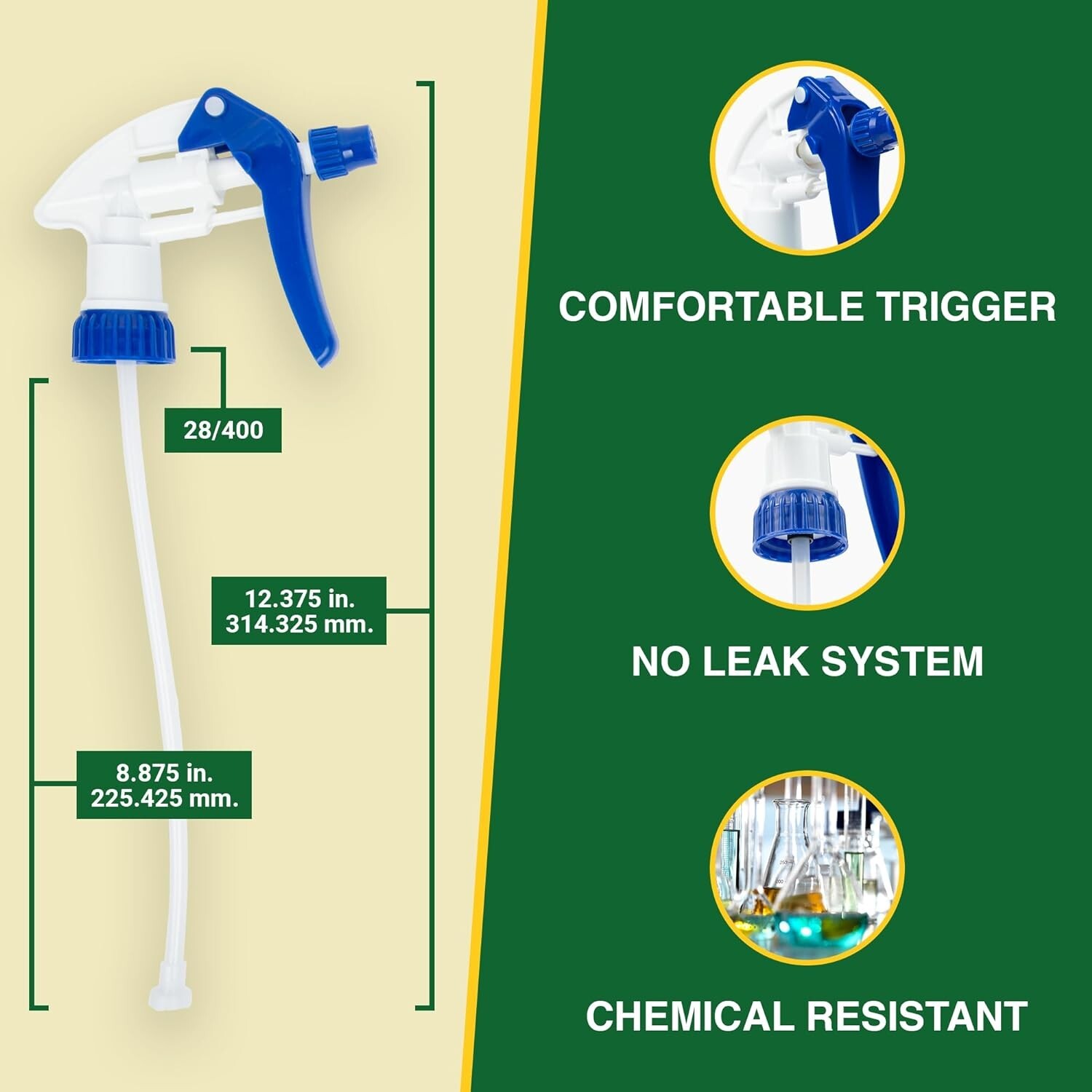 Ergonomic and Leak-Proof Trigger Nozzle Replacements - For 8-32 Oz Sprayers