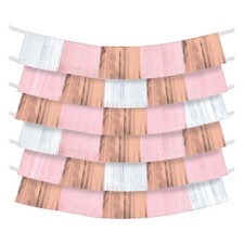 ROSE GOLD FOIL FRINGE BACKDROP 9pc  Birthday Party Supplies Room Decorations