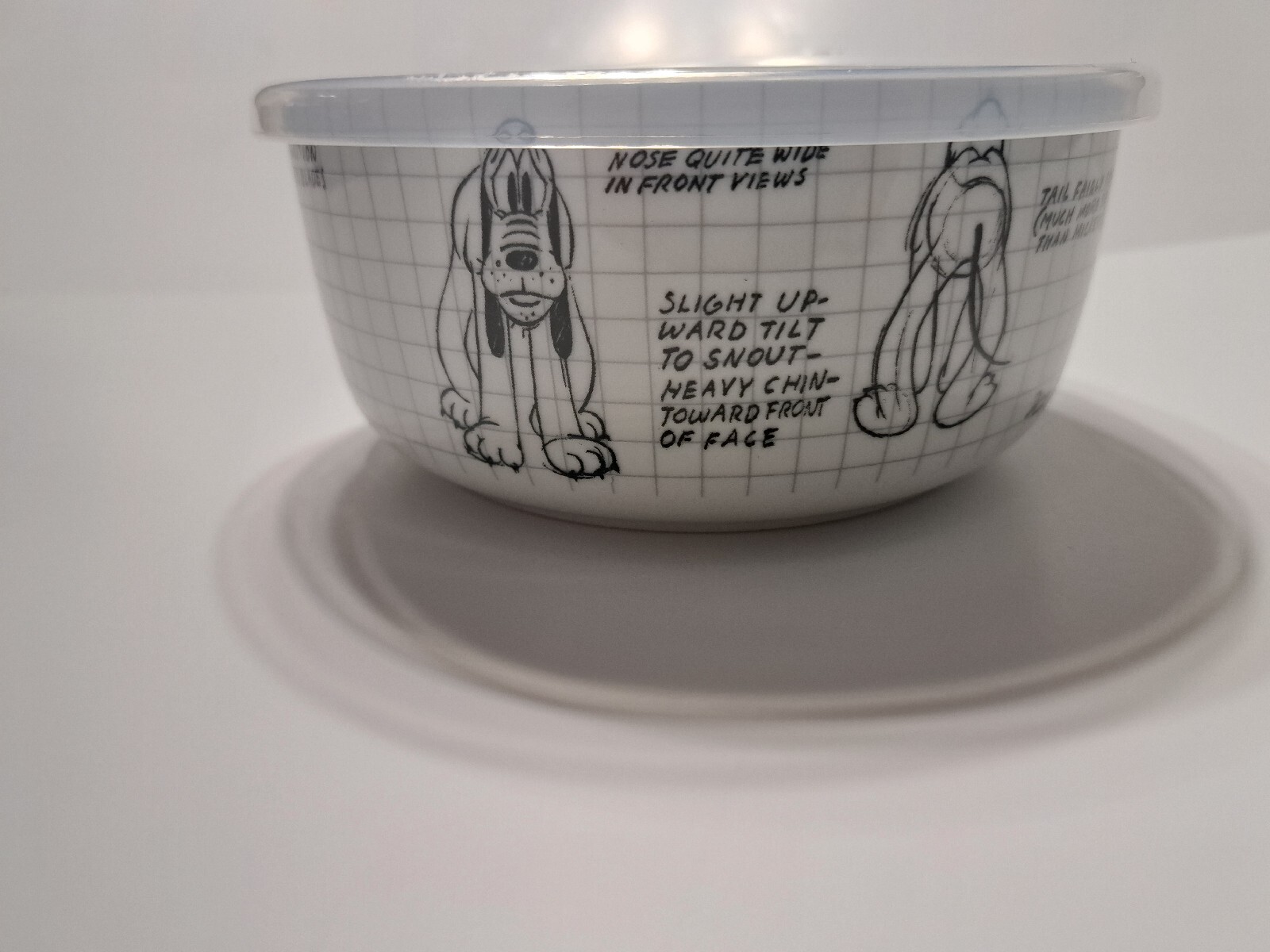 NEW Walt Disney PLUTO Travel Soup Bowl Pencil Sketch Art Tight Seal Lid