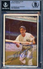 Phil Rizzuto Beckett BAS Signed 1953 Bowman Color Autograph