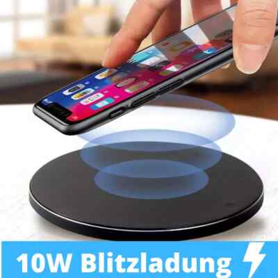 Wireless Charger Qi SCHNELL Ladegerät Induktive Ladestation Kabellos alle Handys