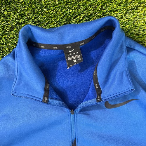 Nike Sweater Adult Extra Large Blue Swoosh 1/4 Zip Pullover Dri Fit Mens L - Picture 2 of 6