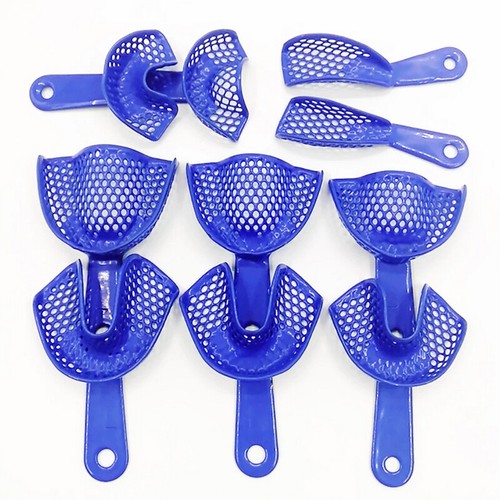 2pz/10pz Vassoi Impressione Dentale Plastica-Acciaio Materiale Superiore e Inferiore 5 Misure - Foto 1 di 15
