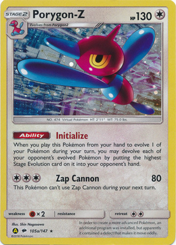 Pokemon Card - Burning Shadows 105a/147 - PORYGON-Z (alternate art holo) - NM/M