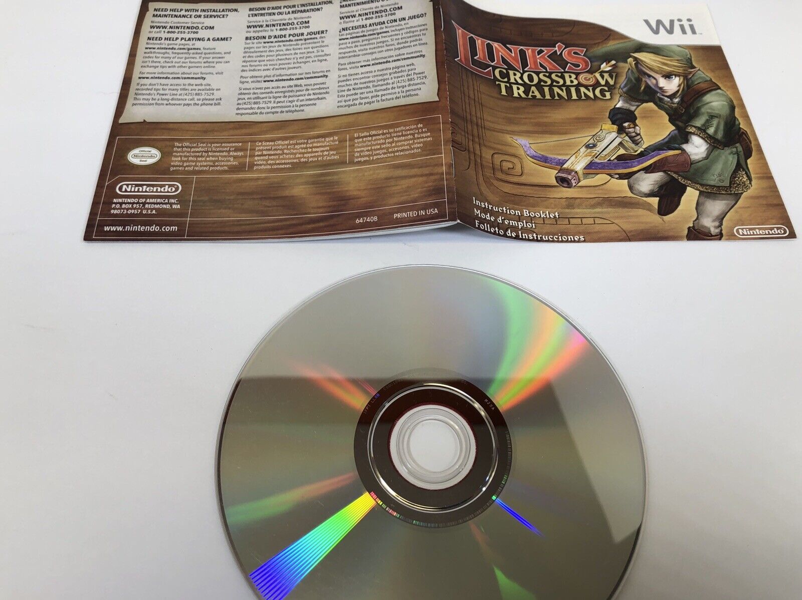 Legend of Zelda Link's Crossbow Training disc Wii