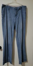 Tommy Hilfiger Vintage 90s Flat Front Denim Jeans Trousers Women s Sz 16 Wide