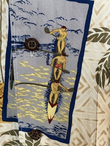 Reyn Spooner Men's Hawaiian Shirt Size 2XL Outriggers Surfers Ukulele Player - Bild 7 von 8