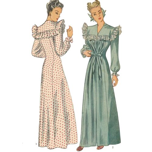 1940s Pattern, Lingerie, Negligee, Nightdress, Gown - Bust 30” (76.2cm) - Afbeelding 1 van 2
