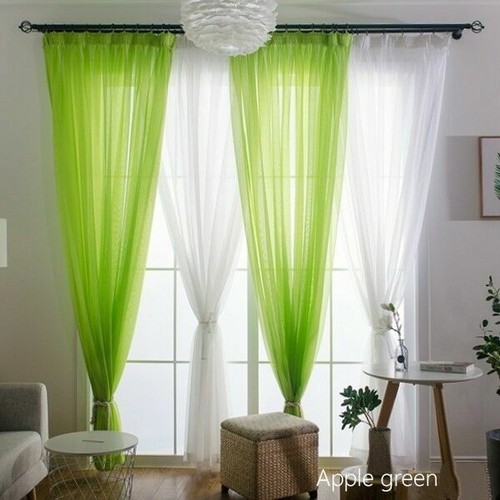 Sheer Tone Voile Curtain Panel Pelmet Net Tulle Fabric Multicolored Modern Decor - Picture 8 of 41