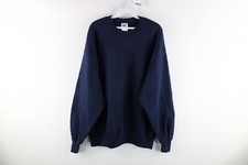 NOS Vintage 90s Streetwear Mens XL Blank Heavyweight Crewneck Sweatshirt Navy