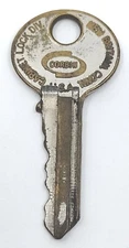 Vintage Key CORBIN CABINET LOCK DIV BECKER New Britain Conn Appx 1-7/8" 