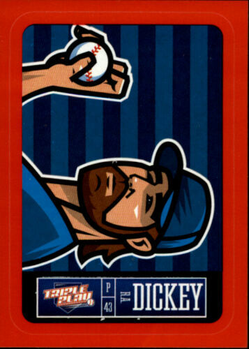 2013 Panini Triple Play Sticker Red R.A. Dickey #16 Baseball DNA