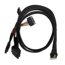 2Port SFF8654 8i to 2SFF-8639 NVME Adapter Cable SFF 8654 to SFF 8639with Power