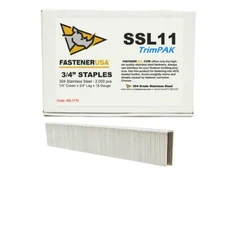 3/4" LEG x 1/4" CROWN 18GA 304SS L11 STAPLES 2,000ct | SSL11T2