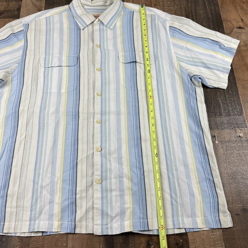 Tommy Bahama Button Up Shirt Mens 2XL Multicolor Stripe Pocket Short Sleeve - Picture 7 of 7