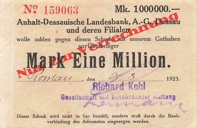 Rosslau - Richard Kohl G.m.b.H. - 1 Million Mark #11576