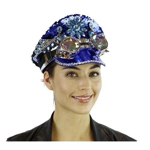 Reversible Blue Silver Sequins Captain 