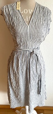 NEU Max Studio schönes gestreiftes Sommer Kleid Gr XS 34, Viskose, Maritim 128$