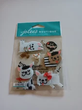 Stickers Jolees 3D French Bull Dogs Le Woof Scarf Bulldogs Bones Hats Retired