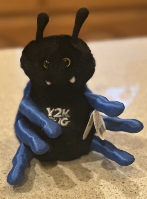Y2K Bug - Vintage Image Masters Plush 6  Blue and Black with Tags - Bean bag